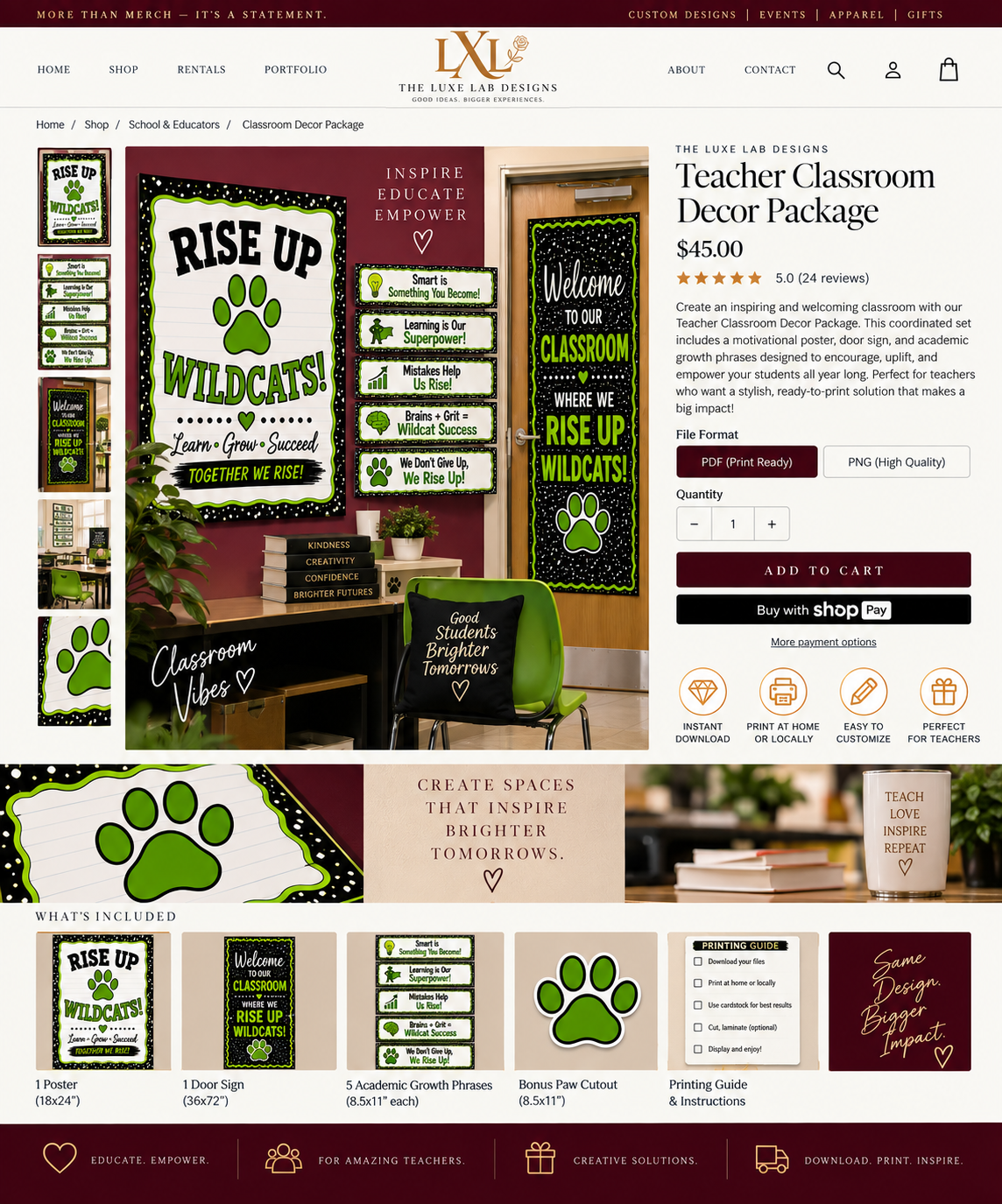 Teacher Classroom Decor Package