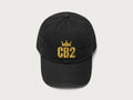 CB2 Crown Dad Hat, black with gold embroidery