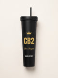 CB2 Tumbler, black with gold
