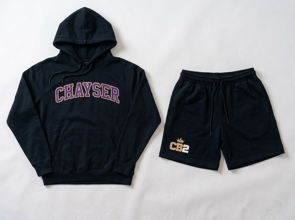 Chayser hoodie and CB2 shorts set, black
