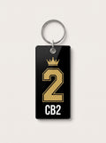 #2 Keychain, black and gold