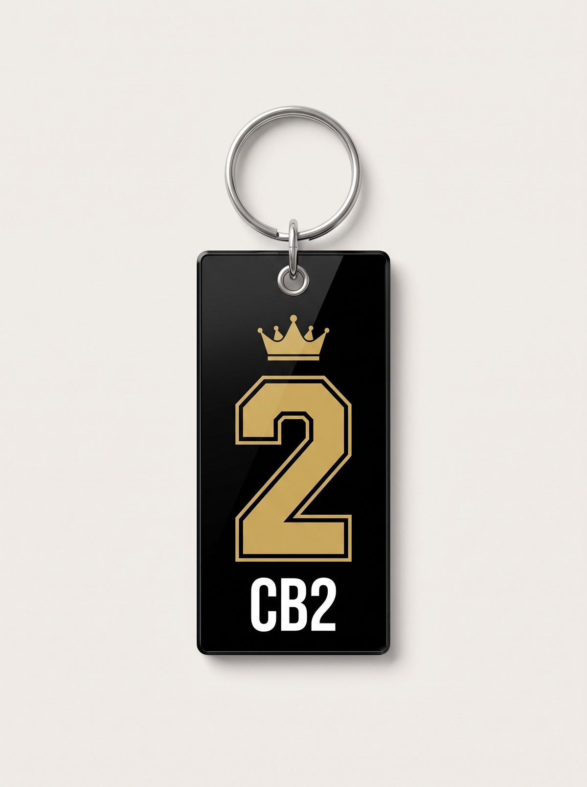 #2 Keychain, black and gold