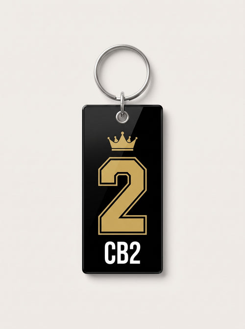 #2 Keychain, black and gold
