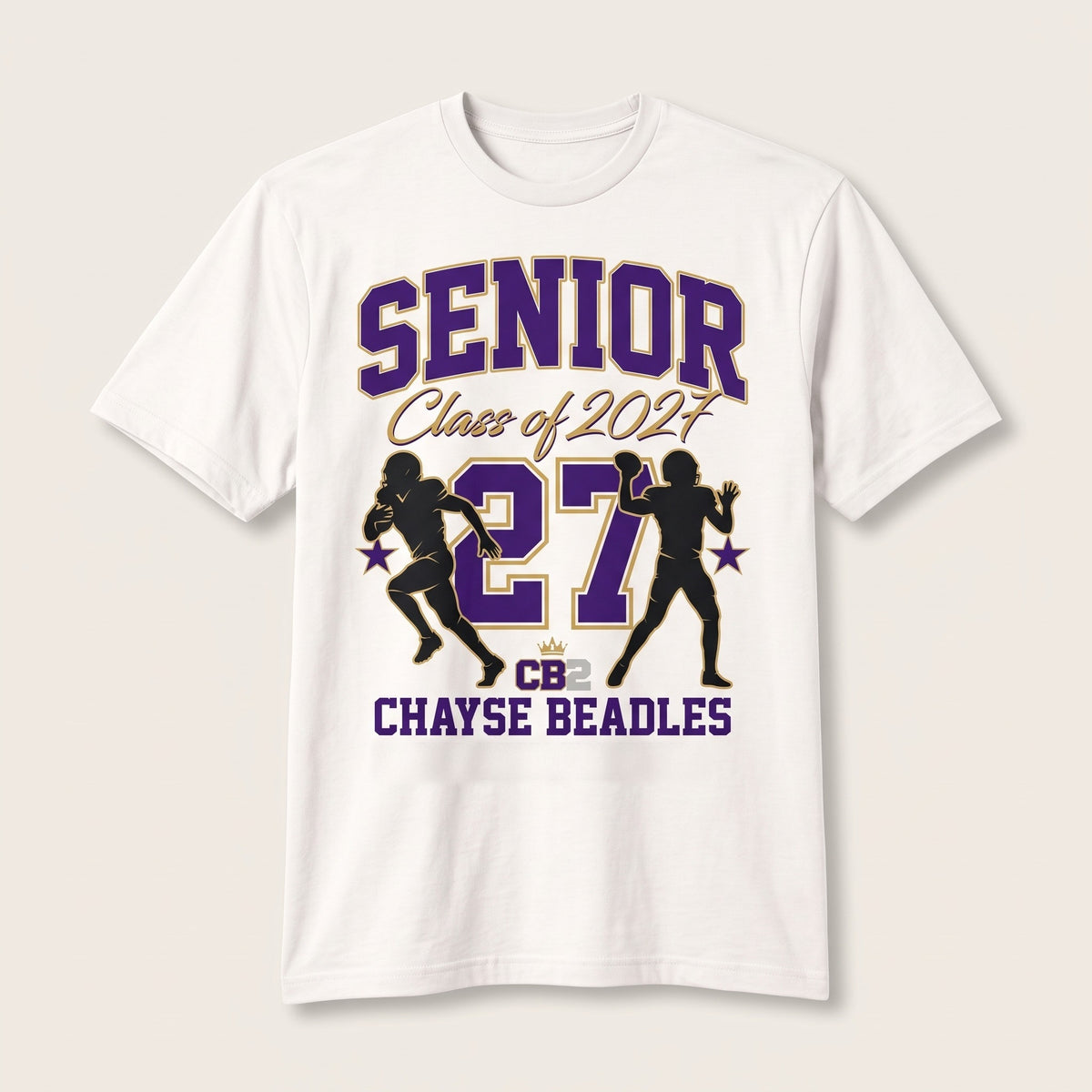 Senior Class of 2027 Football Tee, white
